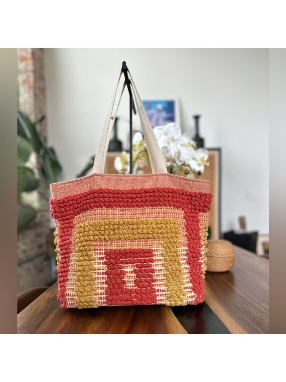 Crochet Tote Bag Colorful BIG! - Picture 4 of 12